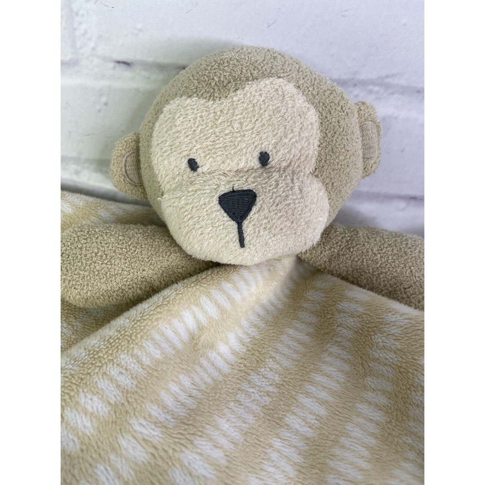 Cloud Island Brown Beige Tan Monkey Satin Lovey Security Blanket Plush Baby - Picture 2 of 10